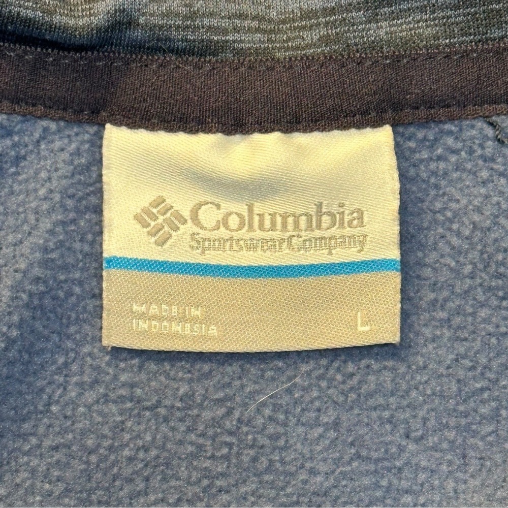 Columbia Womens Quarter Zip Pullover Blue Long Sleeve Fleece Lined Top Size L - Picture 8 of 12